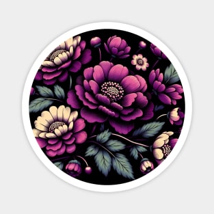 Pink Floral Illustration Magnet